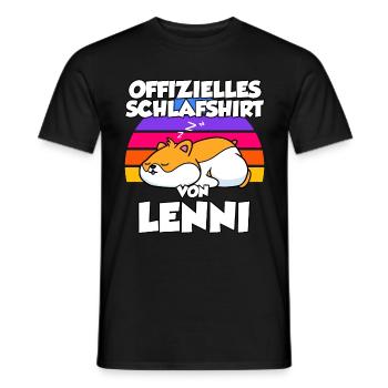 Offizielles Schlafshirt Von Lenni - Männer T-Shirt - Schwarz - Vorne - AI Model Male 178 light (178cm)