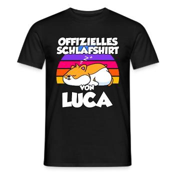 Offizielles Schlafshirt Von Luca - Männer T-Shirt - Schwarz - Vorne - AI Model Male 178 light (178cm)