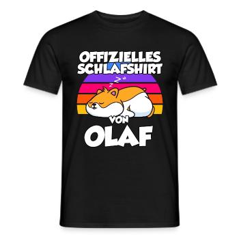 Offizielles Schlafshirt Von Olaf - Männer T-Shirt - Schwarz - Vorne - AI Model Male 178 light (178cm)