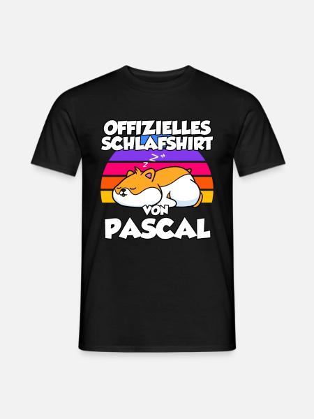 Offizielles Schlafshirt Von Pascal - Männer T-Shirt - Schwarz