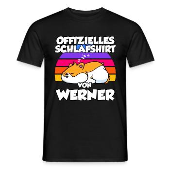 Offizielles Schlafshirt Von Werner - Männer T-Shirt - Schwarz - Vorne - AI Model Male 178 light (178cm)
