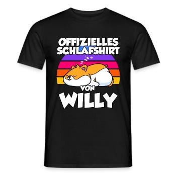 Offizielles Schlafshirt Von Willy - Männer T-Shirt - Schwarz - Vorne - AI Model Male 178 light (178cm)