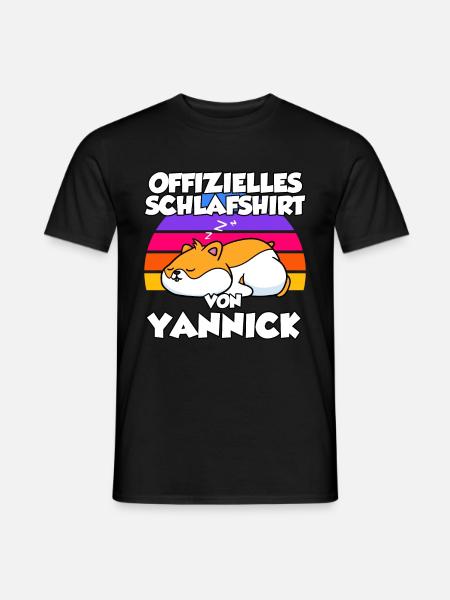 Offizielles Schlafshirt Von Yannick - Männer T-Shirt - Schwarz