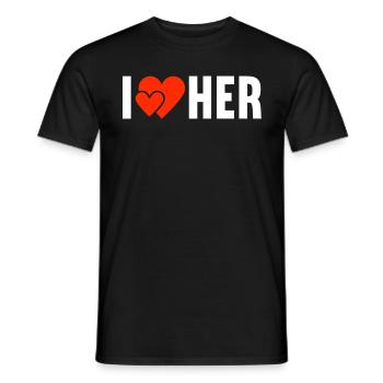 I love her Ich liebe Sie die Liebe - Men's T-Shirt - black - Front - AI Model Male 178 light (178cm)