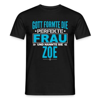 Zoe Name Design - Men's T-Shirt - black - Front - AI Model Male 178 light (178cm)
