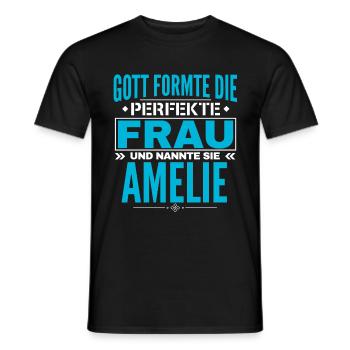 Amelie Name Design - Männer T-Shirt - Schwarz - Vorne - AI Model Male 178 light (178cm)
