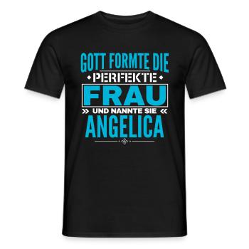 Angelica Name Design - Men's T-Shirt - black - Front - AI Model Male 178 light (178cm)