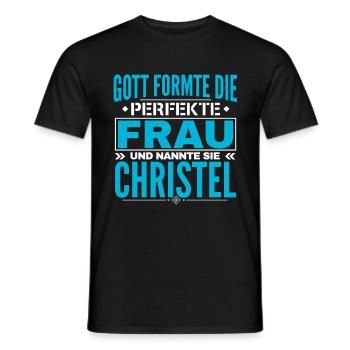Christel Nom Design - T-shirt homme - noir - Devant - AI Model Male 178 light (178cm)