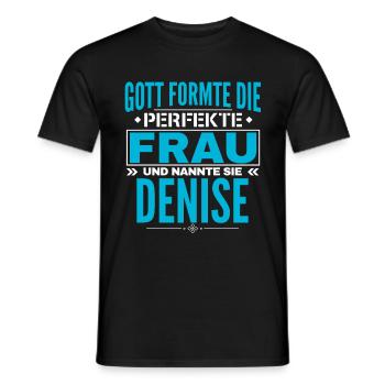 Denise Name Design - Männer T-Shirt - Schwarz - Vorne - AI Model Male 178 light (178cm)