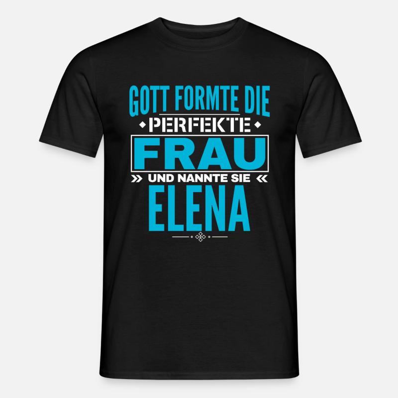 Elena Name Design - Männer T-Shirt - Schwarz