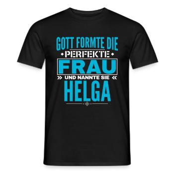 Helga Name Design - Männer T-Shirt - Schwarz - Vorne - AI Model Male 178 light (178cm)