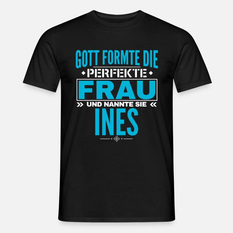 Ines Name Design - Männer T-Shirt - Schwarz