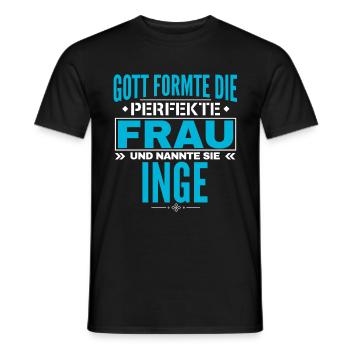 Inge Name Design - Männer T-Shirt - Schwarz - Vorne - AI Model Male 178 light (178cm)