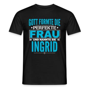 Ingrid Name Design - Männer T-Shirt - Schwarz - Vorne - AI Model Male 178 light (178cm)