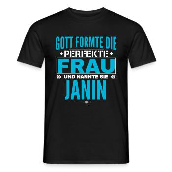 Janin Name Design - Men's T-Shirt - black - Front - AI Model Male 178 light (178cm)