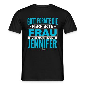 Jennifer Name Design - Männer T-Shirt - Schwarz - Vorne - AI Model Male 178 light (178cm)