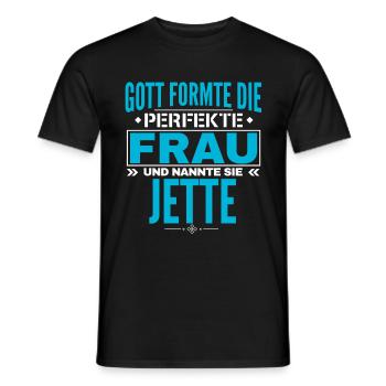 Jette Name Design - Men's T-Shirt - black - Front - AI Model Male 178 light (178cm)