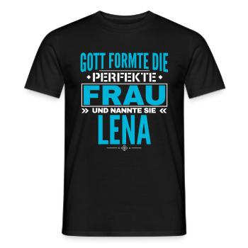 Lena Name Design - Männer T-Shirt - Schwarz - Vorne - AI Model Male 178 light (178cm)