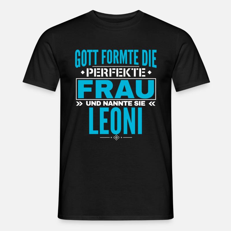 Leoni Name Design - Männer T-Shirt - Schwarz