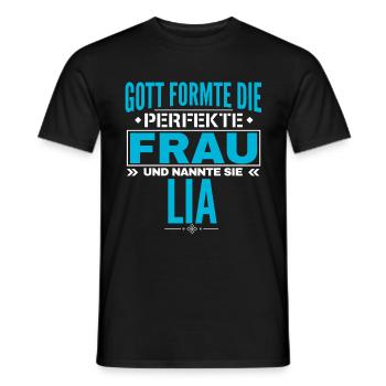 Lia Name Design - Männer T-Shirt - Schwarz - Vorne - AI Model Male 178 light (178cm)