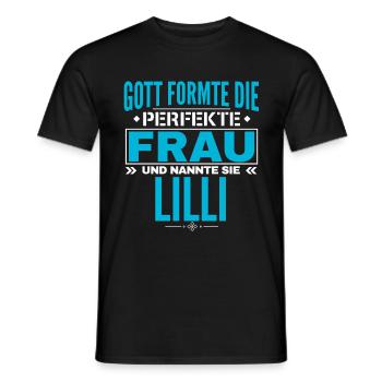 Lilli Name Design - Männer T-Shirt - Schwarz - Vorne - AI Model Male 178 light (178cm)