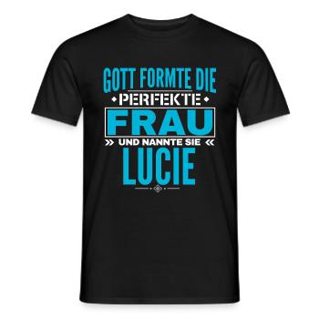 Lucie Name Design - Männer T-Shirt - Schwarz - Vorne - AI Model Male 178 light (178cm)