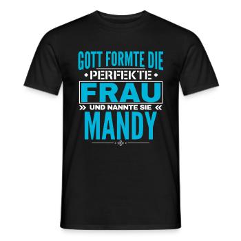 Mandy Name Design - Männer T-Shirt - Schwarz - Vorne - AI Model Male 178 light (178cm)