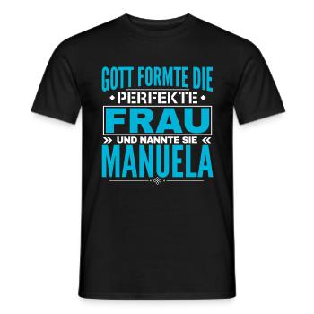 Manuela Name Design - Men's T-Shirt - black - Front - AI Model Male 178 light (178cm)