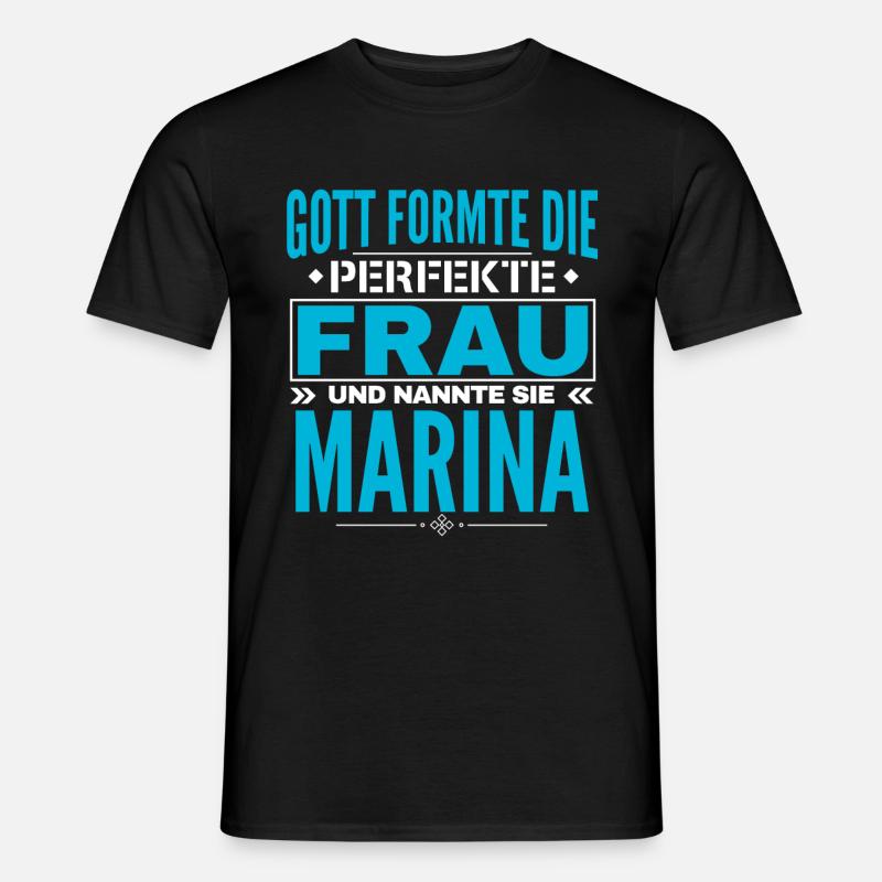 Marina Name Design - Männer T-Shirt - Schwarz
