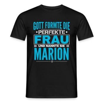 Conception du nom Marion - T-shirt homme - noir - Devant - AI Model Male 178 light (178cm)