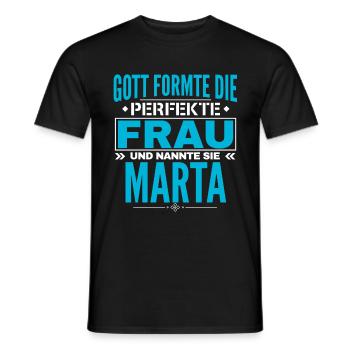 Marta Name Design - Männer T-Shirt - Schwarz - Vorne - AI Model Male 178 light (178cm)