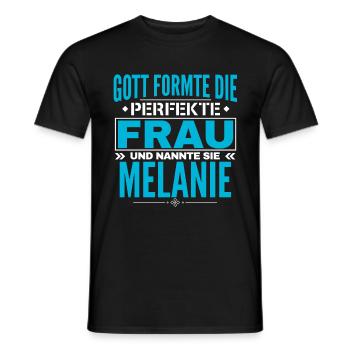Melanie Name Design - Men's T-Shirt - black - Front - AI Model Male 178 light (178cm)