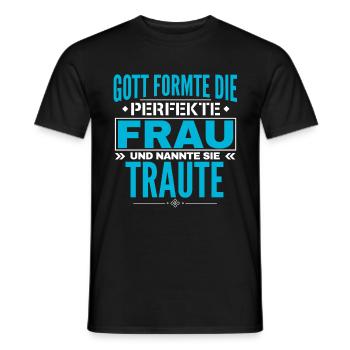 Conception du nom Traute - T-shirt homme - noir - Devant - AI Model Male 178 light (178cm)