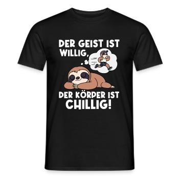 L’ est bien disposé, le corps est froid - T-shirt homme - noir - Devant - AI Model Male 178 light (178cm)