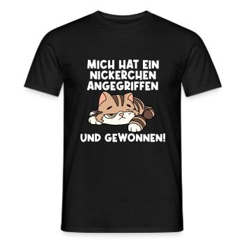 I was attacked by a little bit - Men's T-Shirt - black - Front - AI Model Male 178 light (178cm)