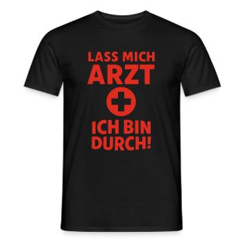 Laissez-moi docteur – j’en ai fini - T-shirt homme - noir - Devant - AI Model Male 178 light (178cm)