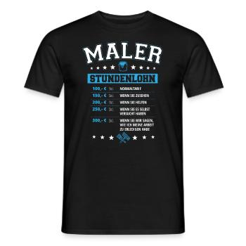 Maler Stundenlohn Meister Handwerker Lackierer Fun - Männer T-Shirt - Schwarz - Vorne - AI Model Male 178 light (178cm)