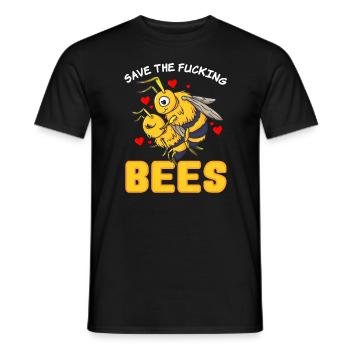 Save the fucking bees Sauvez les abeilles Impker - T-shirt homme - noir - Devant - AI Model Male 178 light (178cm)