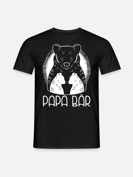 Zweifach Papa Bär Vatertag Geschenk - Männer T-Shirt - Schwarz