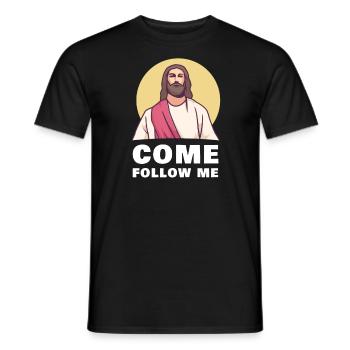 Jesus Christ Follow me - Men's T-Shirt - black - Front - AI Model Male 178 light (178cm)