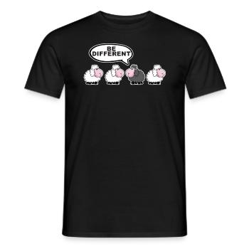 Be different black sheep T-shirt - Men's T-Shirt - black - Front - AI Model Male 178 light (178cm)
