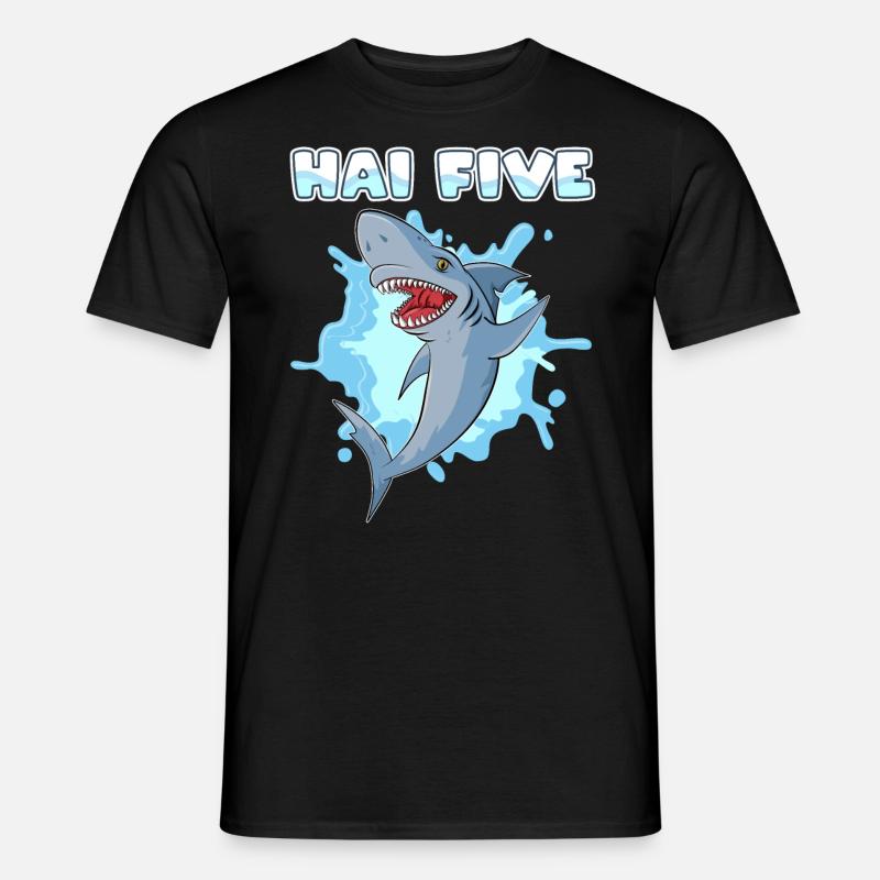 Hai Five Haifisch - Männer T-Shirt - Schwarz