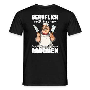 Metzger Geselle Fleischer Meister Lustig - Männer T-Shirt - Schwarz - Vorne - AI Model Male 178 light (178cm)
