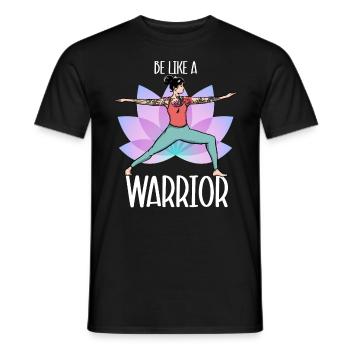 Yoga Asana Warrior warrior - Men's T-Shirt - black - Front - AI Model Male 178 light (178cm)