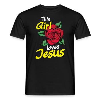 This girl loves Jesus - Men's T-Shirt - black - Front - AI Model Male 178 light (178cm)