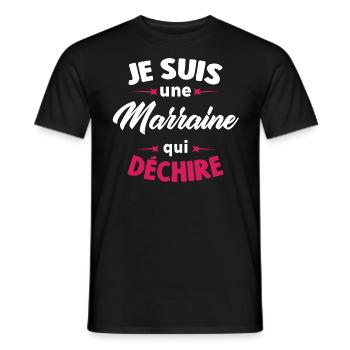 Je suis une Marraine qui déchire - T-shirt homme - noir - Devant - AI Model Male 178 light (178cm)