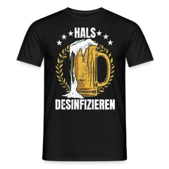 Hals desinfizieren Geschenk - Männer T-Shirt - Schwarz - Vorne - AI Model Male 178 light (178cm)