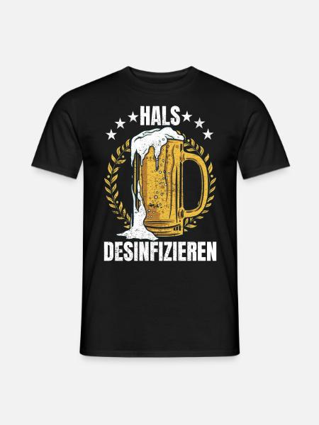 Hals desinfizieren Geschenk - Männer T-Shirt - Schwarz
