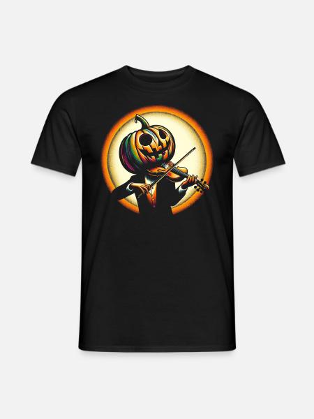 Halloween Pumpkin Violin - Men's T-Shirt - black