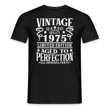 Retro Vintage 1975 Birthday 50 Years Born in 1975 - Männer T-Shirt - Schwarz - Vorne - AI Model Male 178 light (178cm)